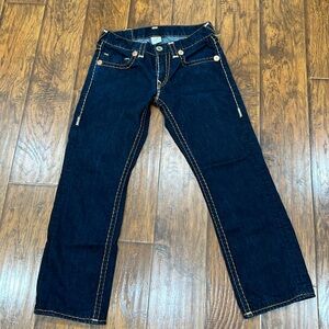 Men’s dark blue denim, true religion jeans